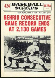 Gehrig Consecutive: Game Record Ends