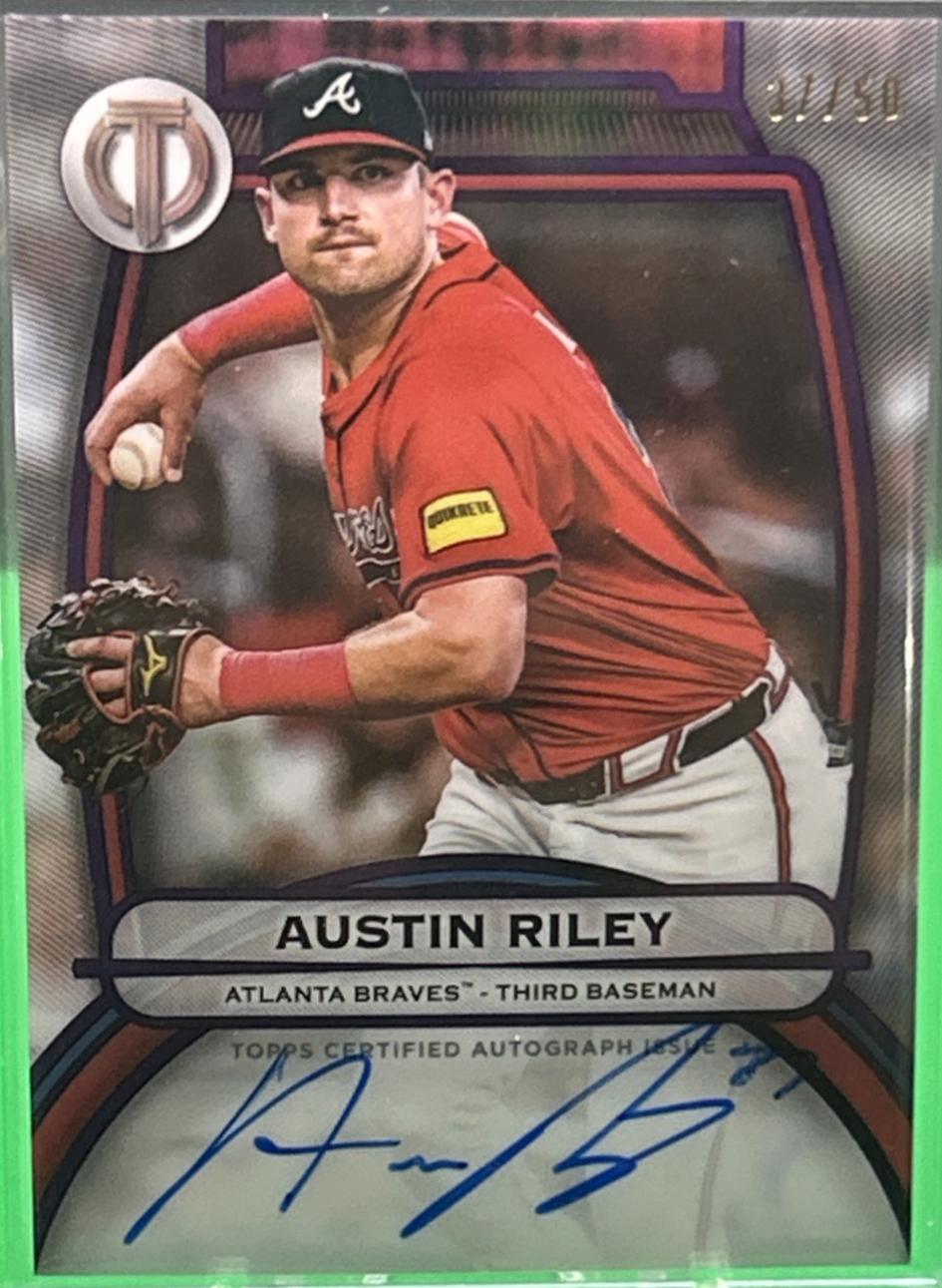 Austin Riley #TA-ARI Baseball Cards 2025 Topps Tribute Autograph