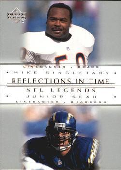 Mike Singletary / Junior Seau #R2 Football Cards 2000 Upper Deck Legends Reflections in Time