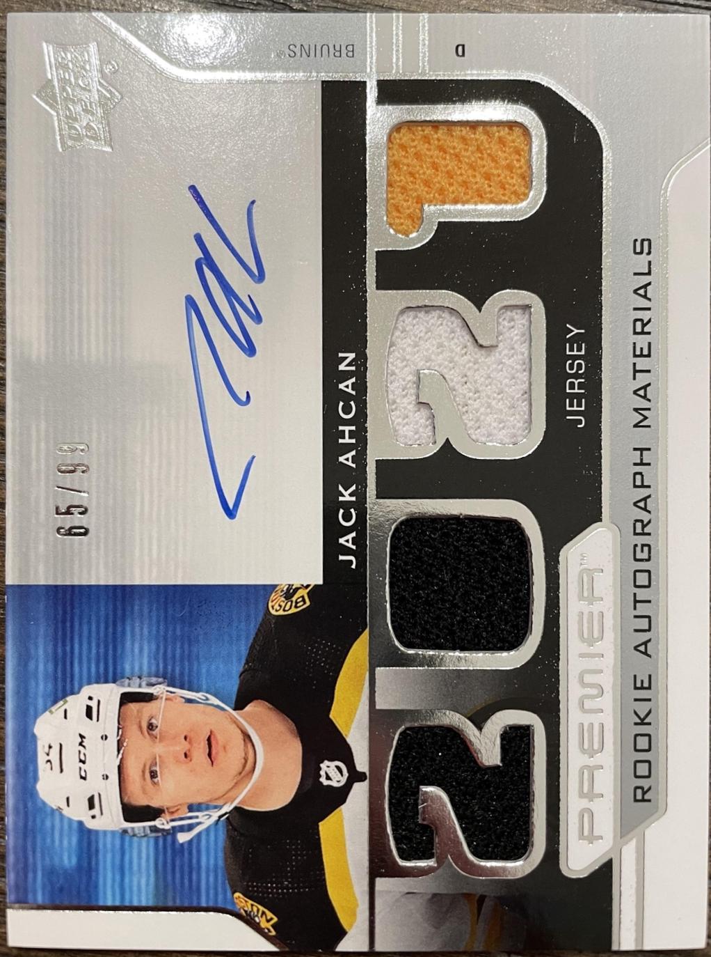 Jack Ahcan #PRA-JA 2021 Upper Deck Premier Rookie Auto Jersey Hockey