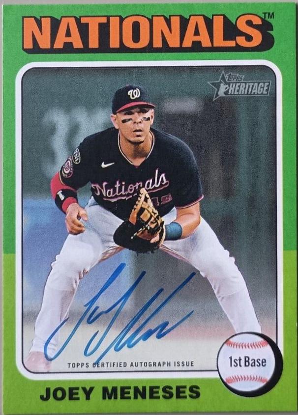 Joey Meneses #ROA-JME Baseball Cards 2024 Topps Heritage Mini Real One Autograph