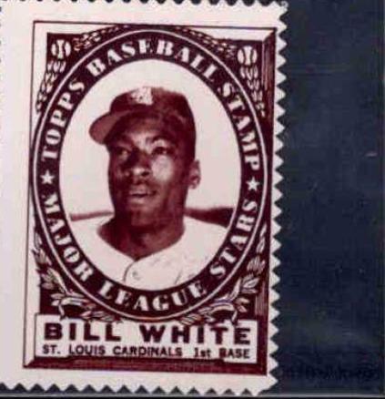 Bill White Baseball Cards 1961 Topps Stamps