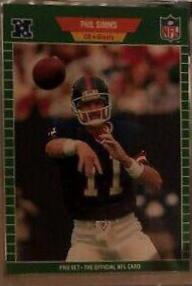 Phil Simms #291 Football Cards 1989 Pro Set