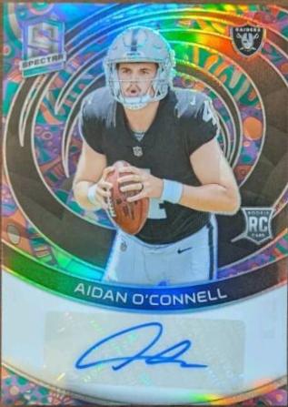 Aidan O'Connell #25 Football Cards 2023 Panini Spectra Rookie Autograph Psychedelic