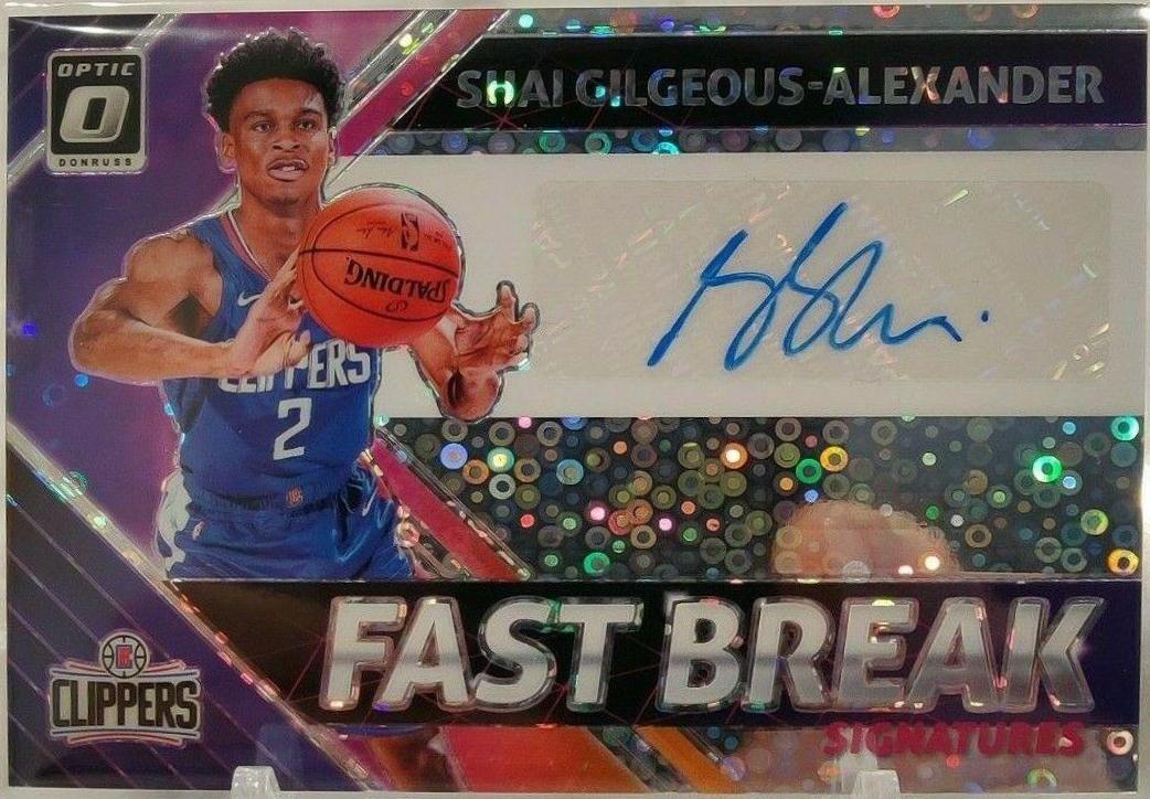 Shai Gilgeous Alexander #SGA Basketball Cards 2018 Panini Donruss Optic Fast Break Signatures