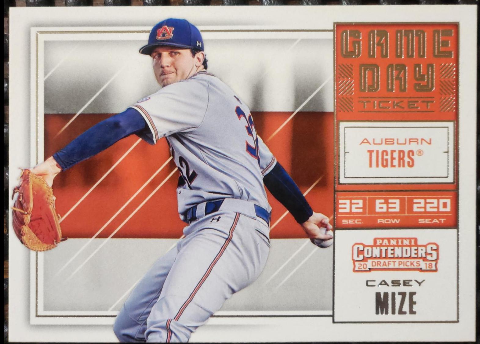Casey Mize #3 Baseball Cards 2018 Panini Contenders Draft Picks Game Day Tickets