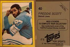 Freddie Scott #40 Football Cards 1982 Topps Stickers