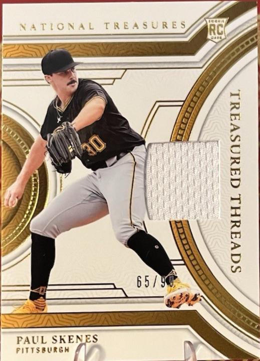 Paul Skenes #9 Baseball Cards 2024 Panini National Treasures Treasured Threads