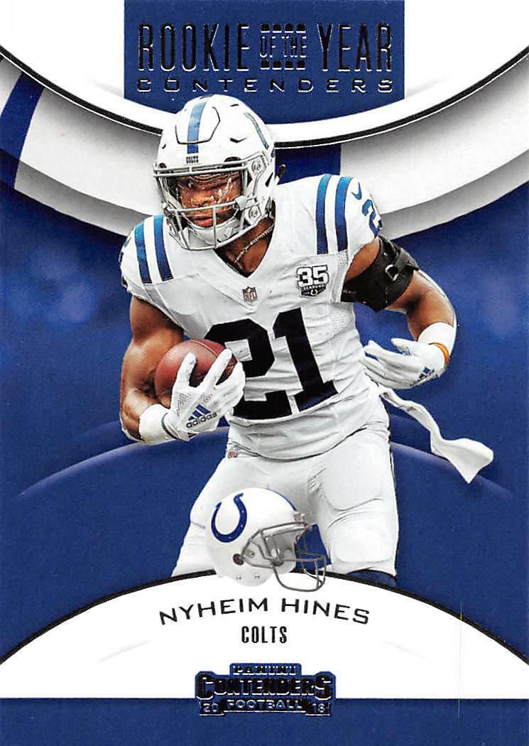 Nyheim Hines Football Cards 2018 Panini Contenders Rookie of the Year