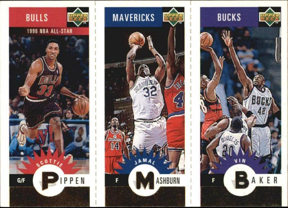 Pippen, Mashburn, Baker Basketball Cards 1996 Collector's Choice Mini