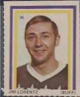 Jim Lorentz #36 Hockey Cards 1972 Sargent Promotions Stamps
