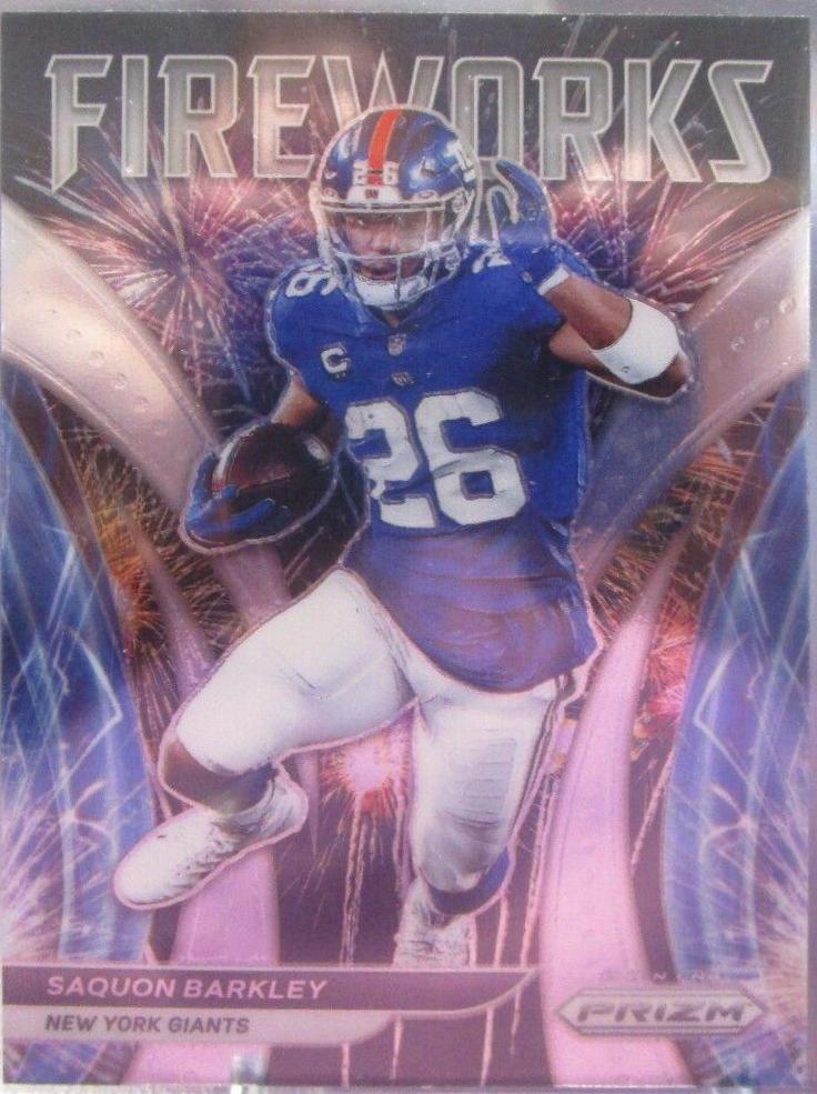 Saquon Barkley #F-1 Football Cards 2021 Panini Prizm Fireworks