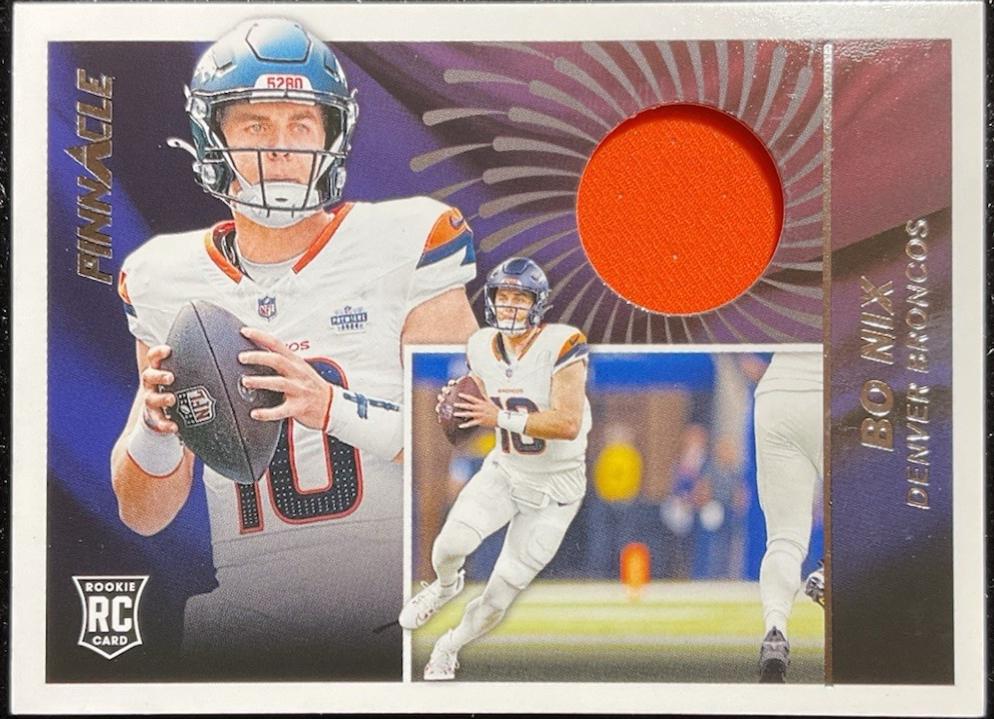 Bo Nix #PJ-BNX Football Cards 2024 Panini Encore Pinnacle Jersey