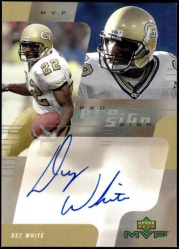 Dez White #DW Football Cards 2000 Upper Deck MVP Prosign