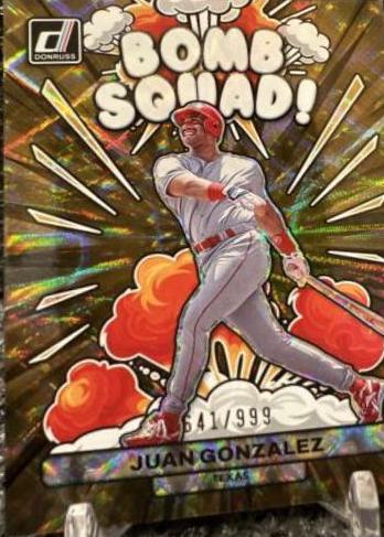Juan Gonzalez #BS7 Baseball Cards 2023 Panini Donruss Bomb Squad