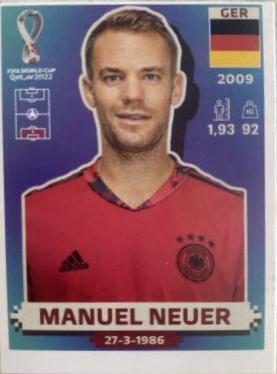 Manuel Neuer #GER3 2022 Panini World Cup Qatar Stickers Soccer