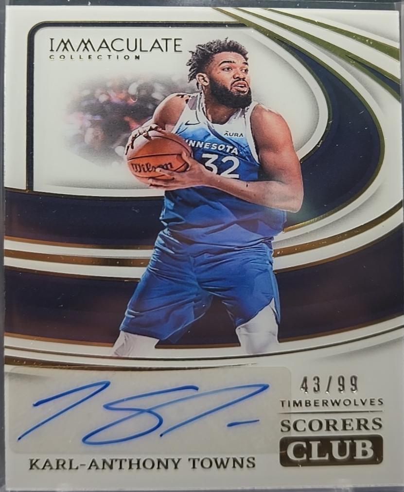 Karl-Anthony Towns #10 Basketball Cards 2023 Panini Immaculate Scorers Club Signatures
