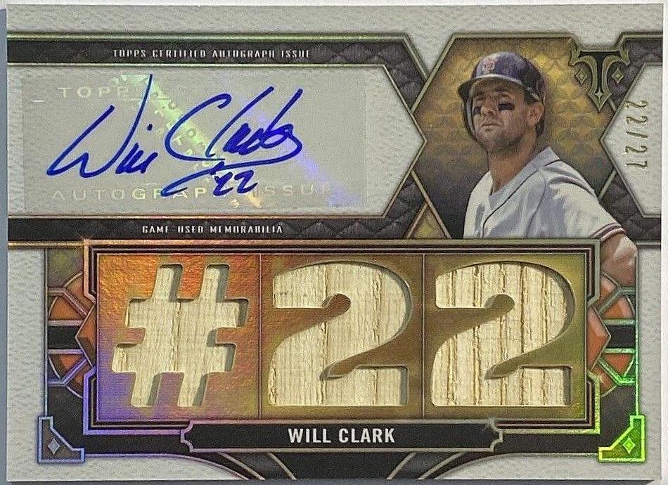 Will Clark #TTAR-WCL2 2022 Topps Triple Threads Baseball Autograph Relics