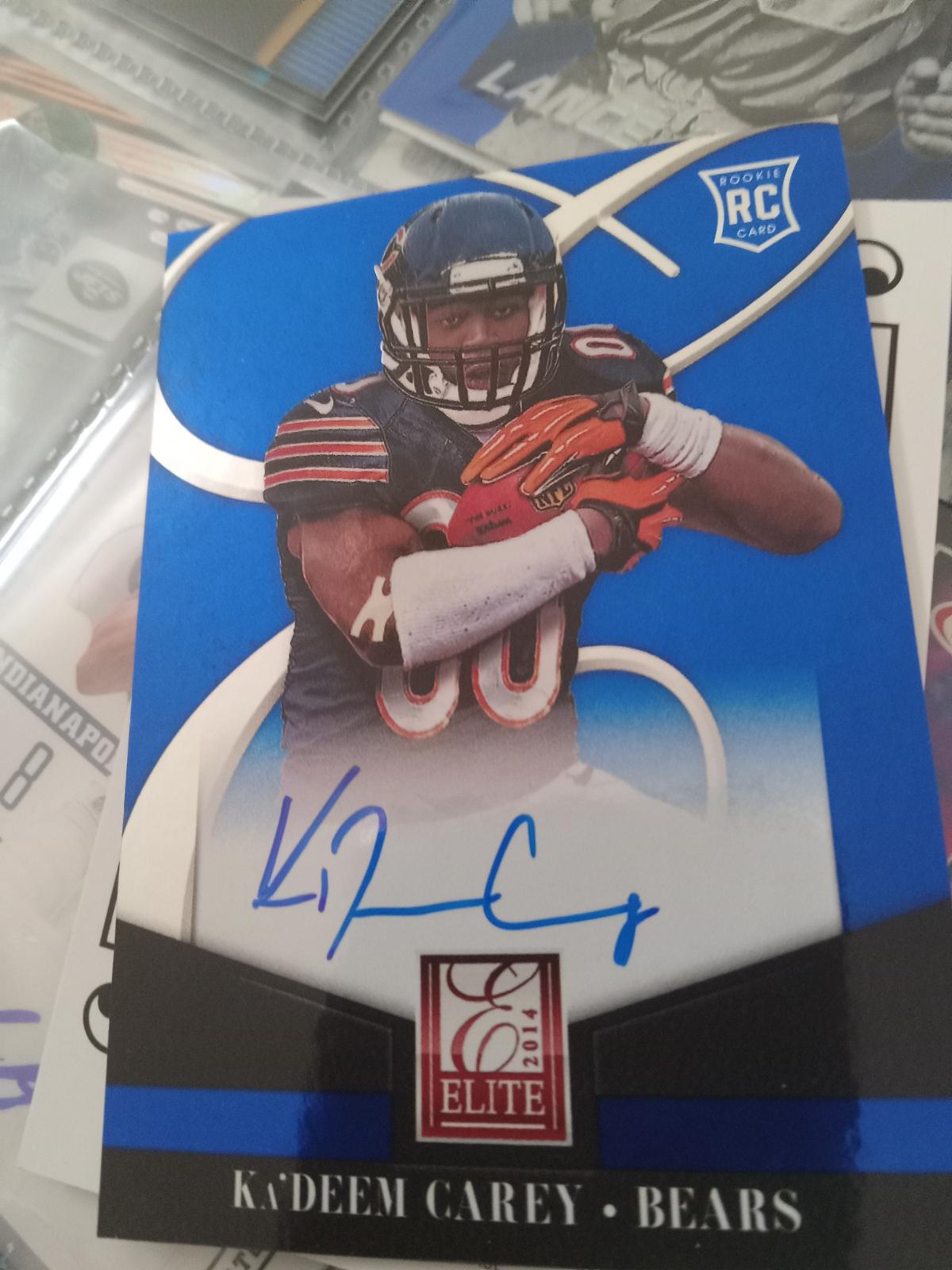 Kadeem carey #26 Football Cards 2014 Panini Elite Rookie Autographs