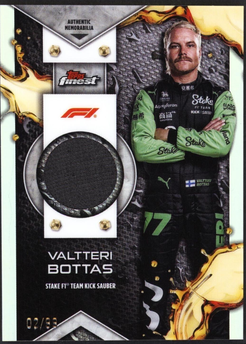 Valtteri Bottas #F1R-BOT Racing Cards 2024 Topps Finest Formula 1 Relic