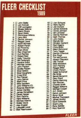 Checklist 1-168 #168 Basketball Cards 1989 Fleer