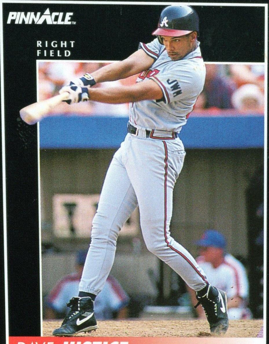 Dave Justice #100 Baseball Cards 1992 Pinnacle