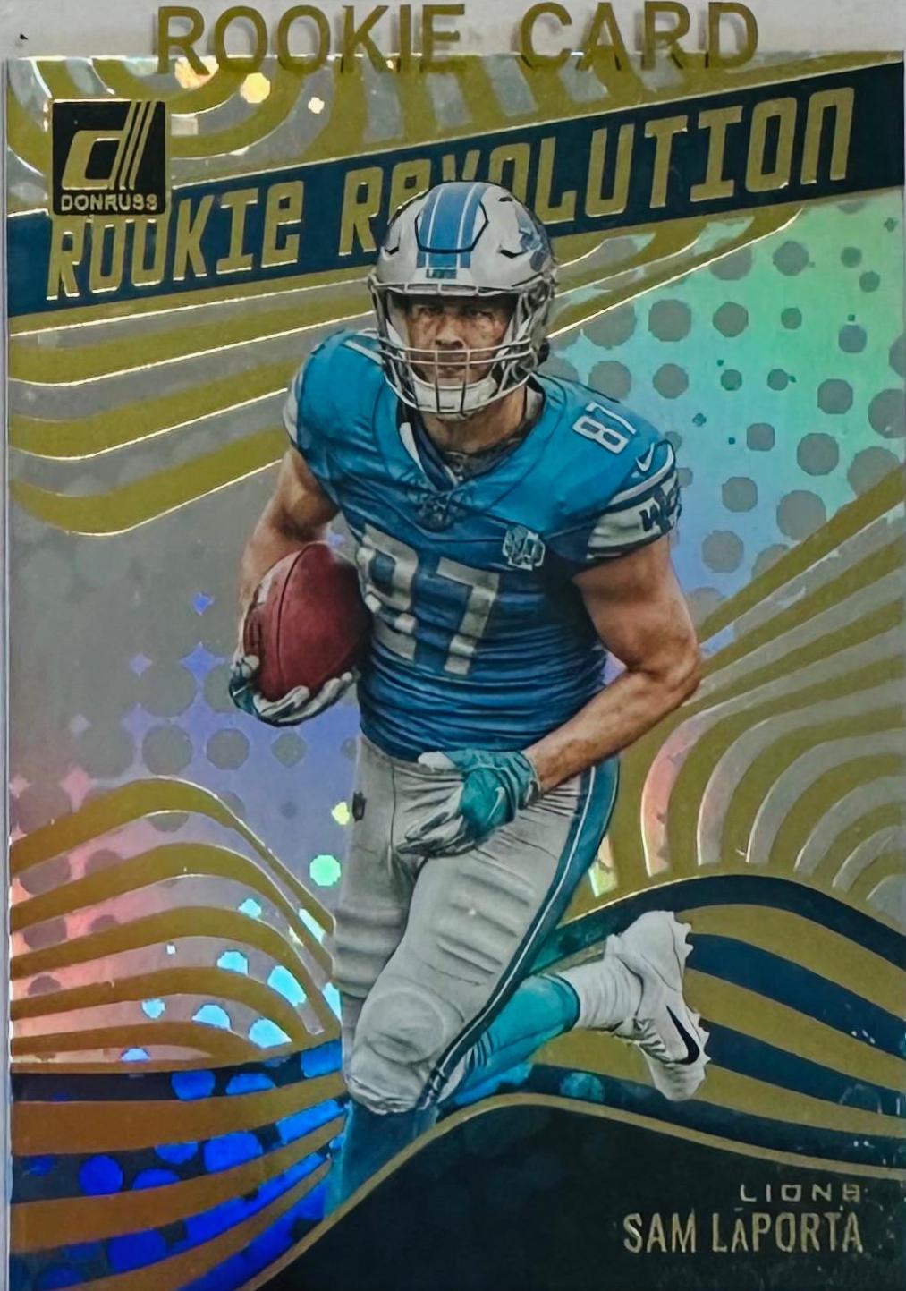 Sam LaPorta #RR-26 Football Cards 2023 Panini Donruss Rookie Revolution