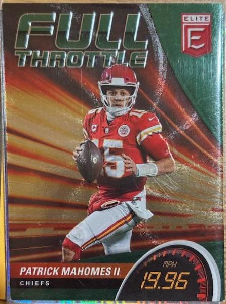 Patrick Mahomes #FT13 Football Cards 2022 Panini Donruss Elite Full Throttle