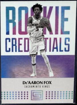 De'Aaron Fox #16 Basketball Cards 2017 Panini Status Rookie Credentials