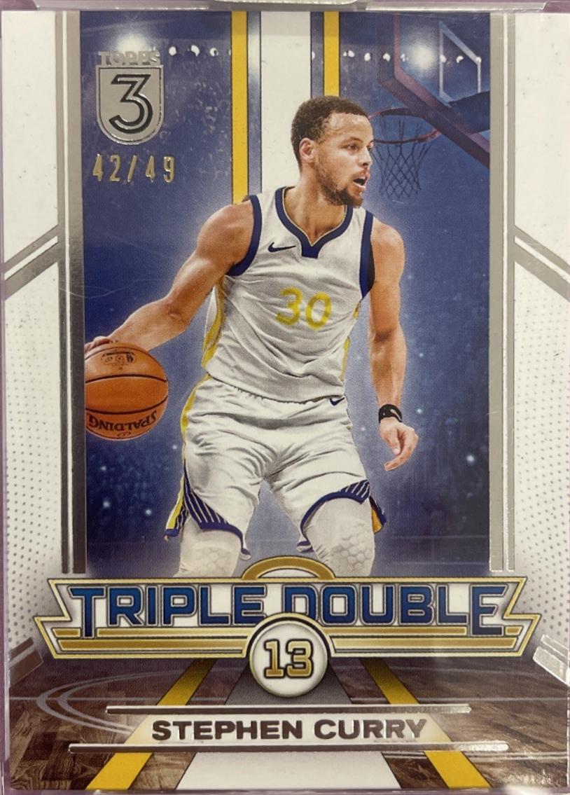 Stephen Curry #TD-7 Basketball Cards 2023 Topps Three Triple Double