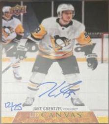 Jake Guentzel #CS-JG Hockey Cards 2020 Upper Deck Clear Cut Canvas Signatures