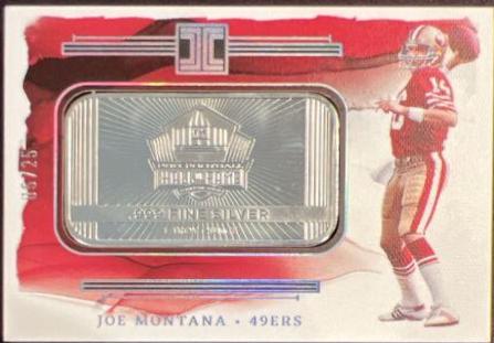 Joe Montana #17 Football Cards 2023 Panini Impeccable Silver Hall of Fame
