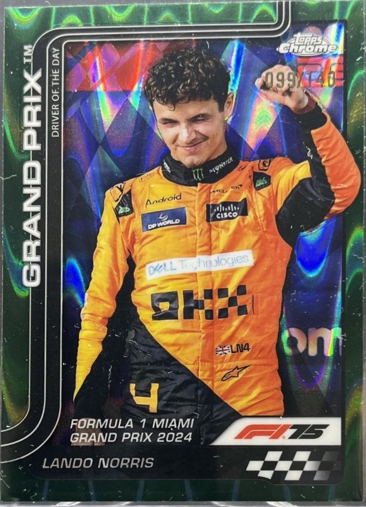 Lando Norris [Forest Green Raywave Refractor] #127