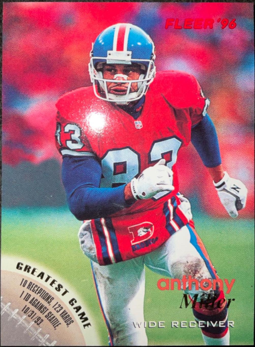 Anthony Miller #41 Football Cards 1996 Fleer