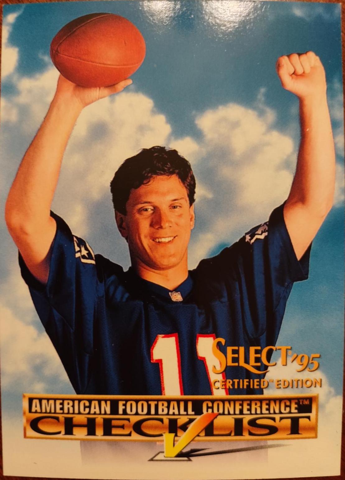 Drew Bledsoe #1 Football Cards 1995 Panini Select Certified Checklist