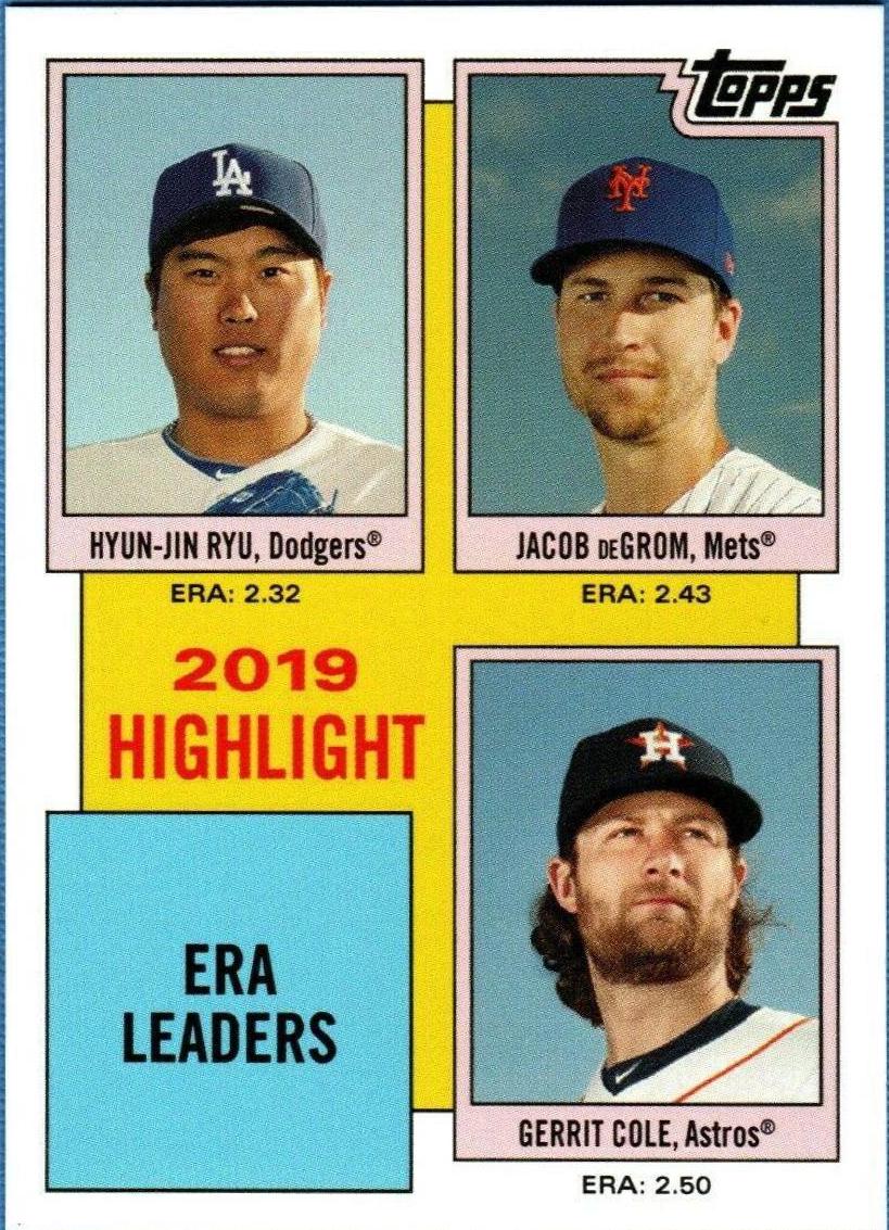 Hyun Jin Ryu, Jacob deGrom, Gerrit Cole #17 Baseball Cards 2020 Topps Throwback Thursday