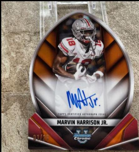 Marvin Harrison Jr. #FOFA-MHJ Football Cards 2023 Bowman Chrome University Future of Autographs