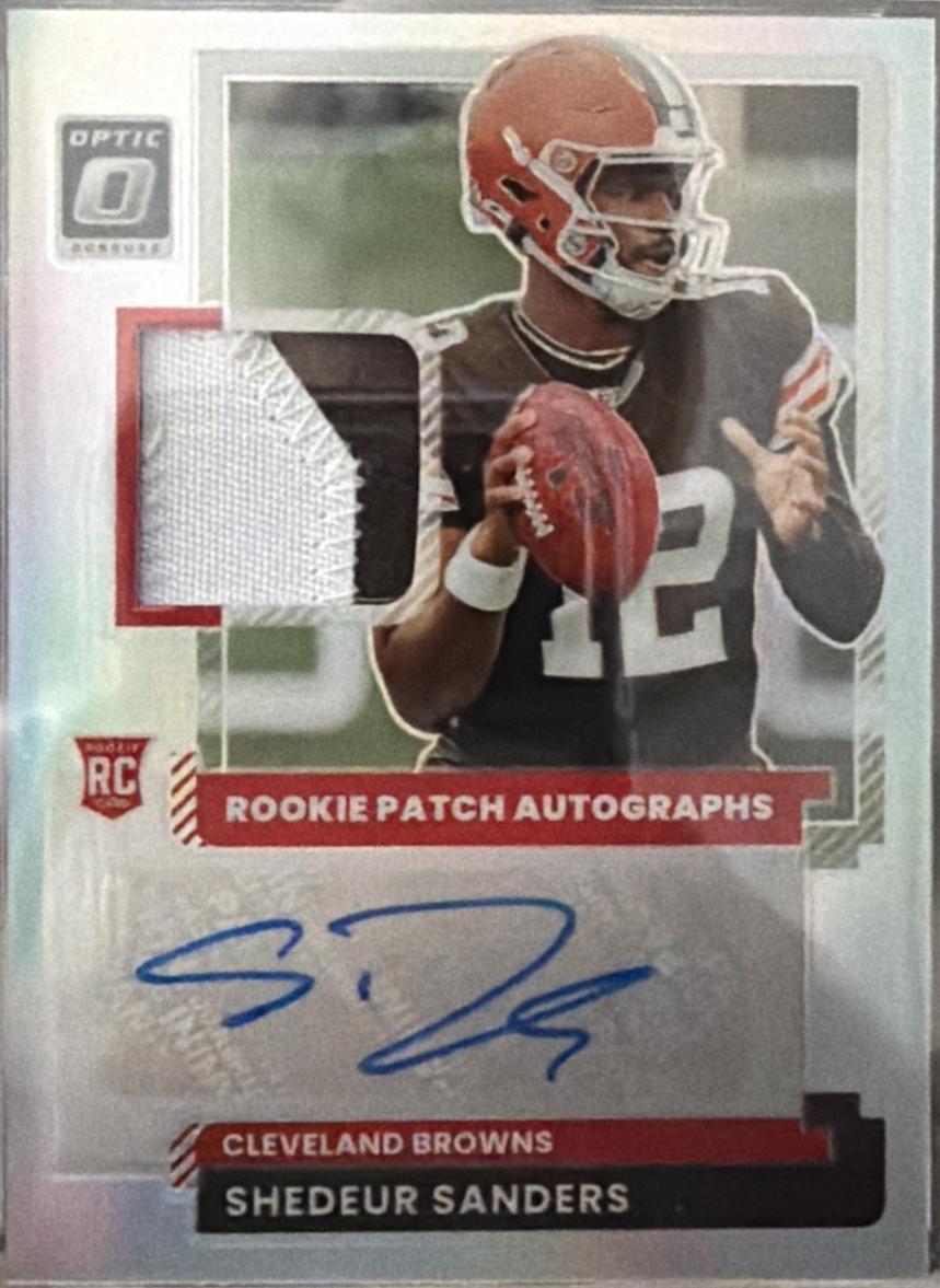 Shedeur Sanders #RPA-SSS 2025 Panini Donruss Optic Rookie Patch Autograph Football