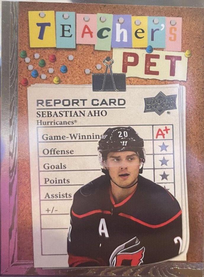 Sebastian Aho #TP-9 Hockey Cards 2023 Upper Deck Teachers Pet