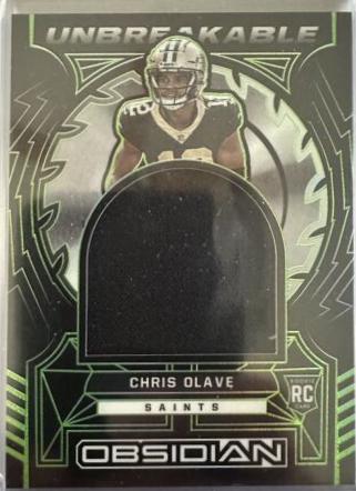 Chris Olave #UM-COL Football Cards 2022 Panini Obsidian Unbreakable Material