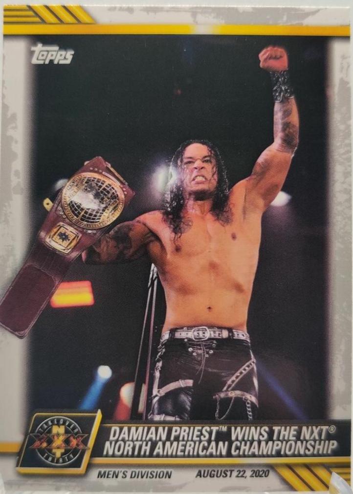 Damian Priest Wins the NXT North American Championship #61 Wrestling Cards 2021 Topps WWE NXT