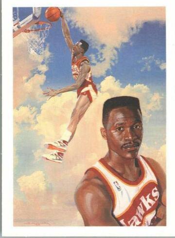 Dominique Wilkins Team Checklist #355 Basketball Cards 1990 Hoops