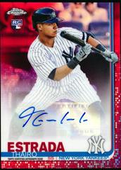 Thairo Estrada [Red Refracto] #TE Baseball Cards 2019 Topps Chrome Autographs Prices