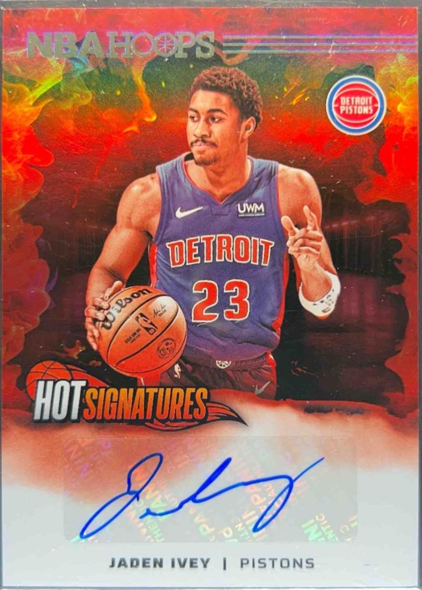 Jaden Ivey #39 Basketball Cards 2024 Panini NBA Hoops Hot Signature