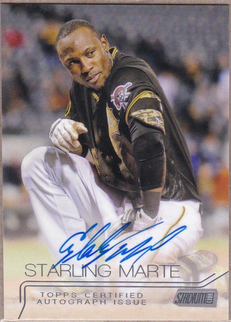 Starling Marte #SCA-SM Baseball Cards 2015 Stadium Club Autograph
