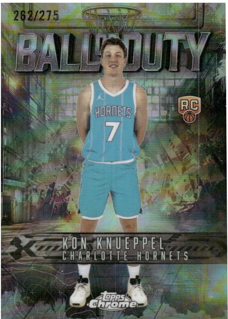 2025 Topps Chrome Ball Of Duty Kon Knueppel [Yellow Refractor] #BD-23 card