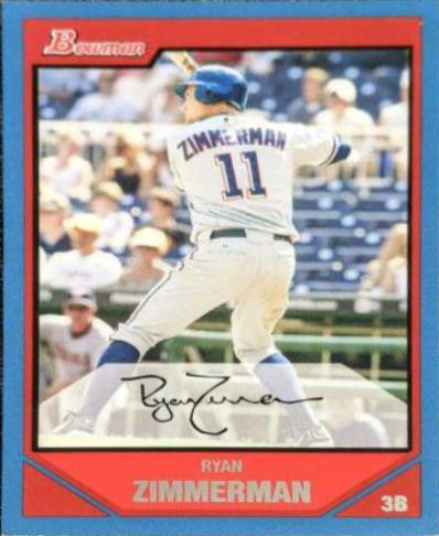 Ryan Zimmerman #3 Baseball Cards 2007 Bowman
