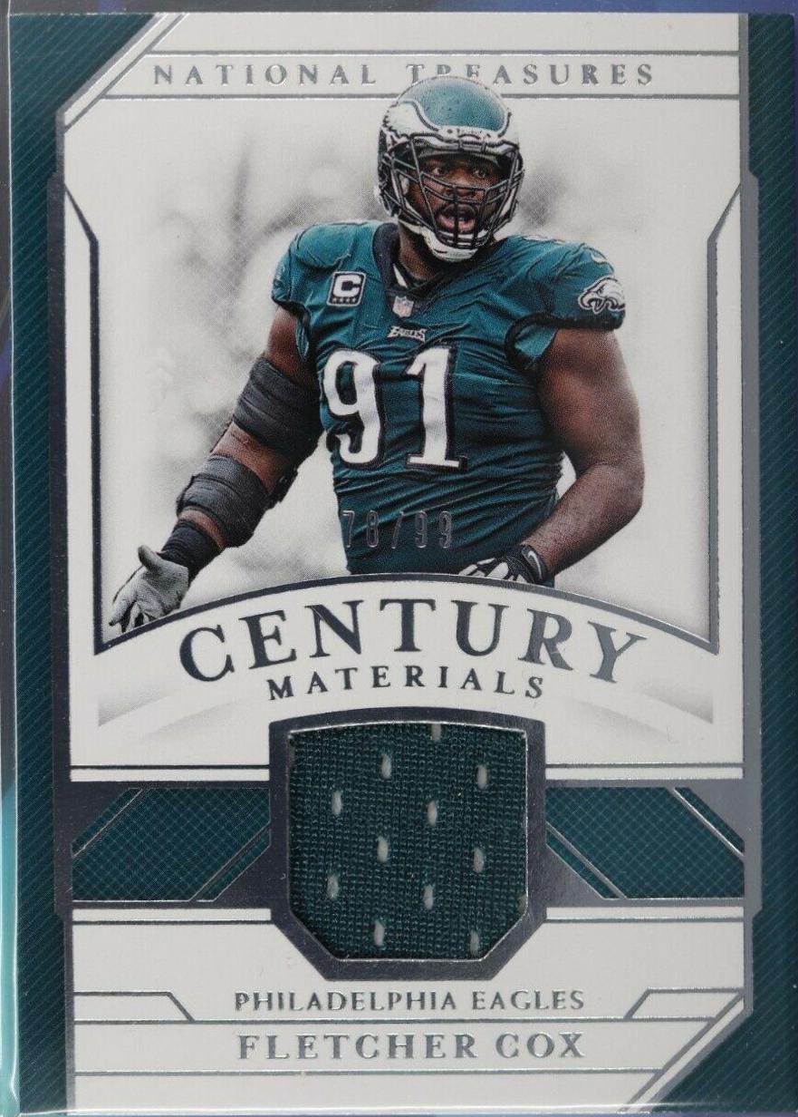Fletcher Cox Football Cards 2018 National Treasures Century Materials