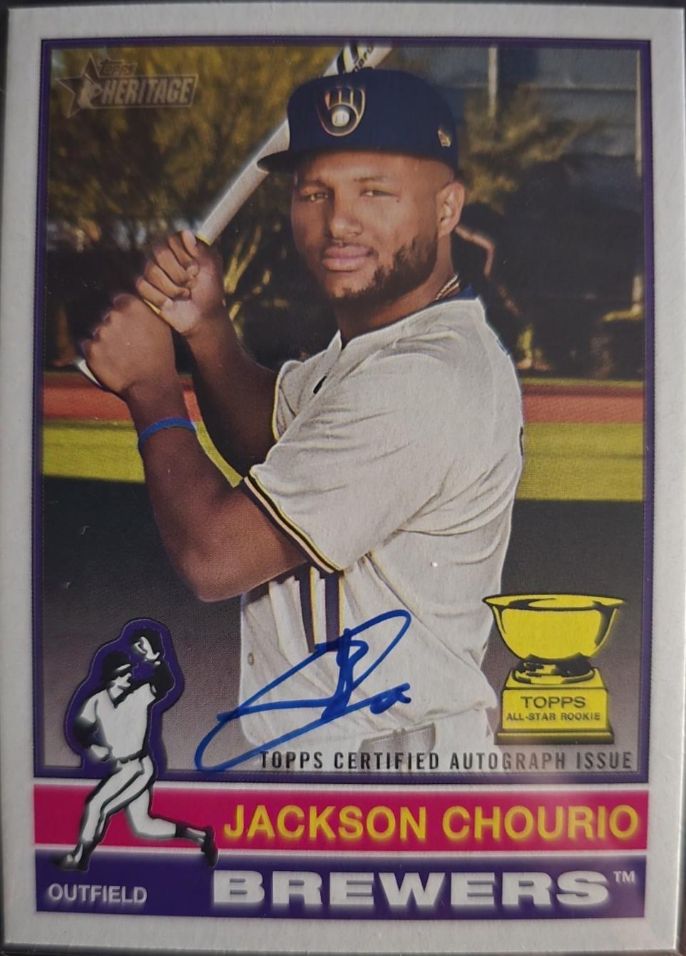 Jackson Chourio #ROA-JCH Baseball Cards 2025 Topps Heritage Real One Autograph