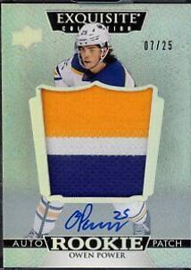 Owen Power #EC-OP Hockey Cards 2022 Upper Deck The Cup Exquisite Rookie Auto Patch
